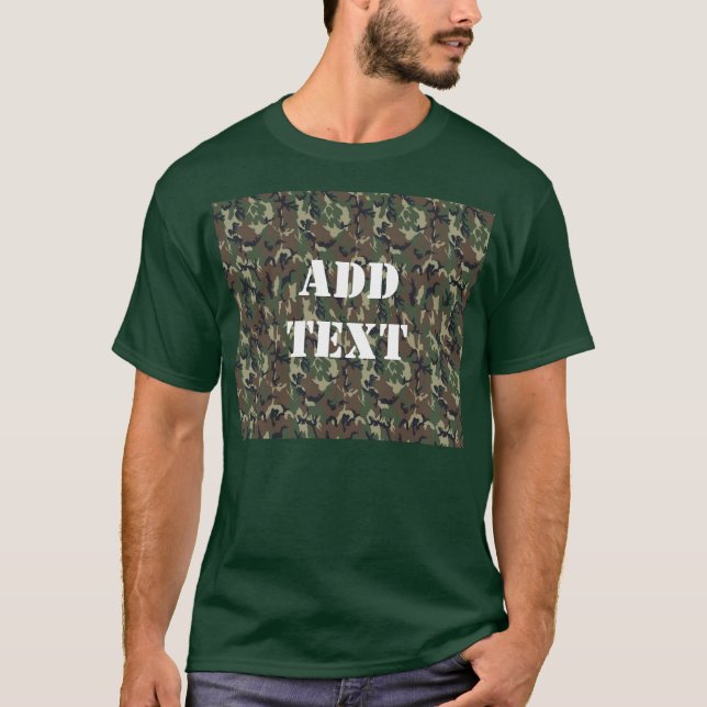 Camiseta Padrão de Camuflagem Verde Militar (Frente)