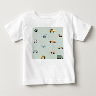 Camiseta Padrão de Carro de Transporte Fofo para Meninos Cr