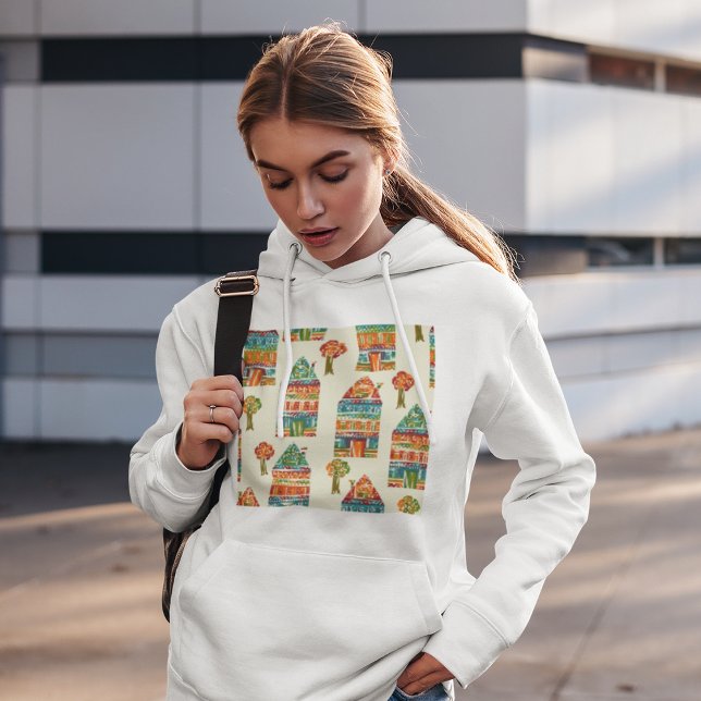 Camiseta Padrão de Casas e Árvores (Criador carregado)