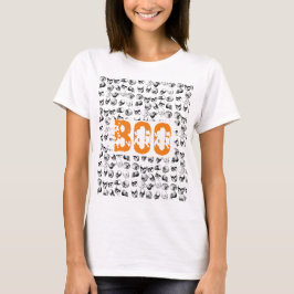 Camiseta Padrão de Caveira de Bolinho Laranja Halloween Spo