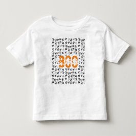 Camiseta Padrão de Caveira de Bolinho Laranja Halloween Spo