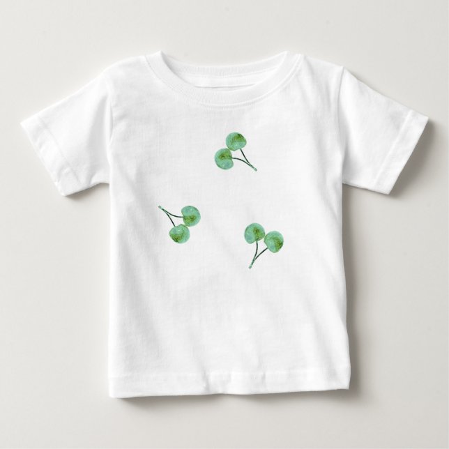 Camiseta Padrão de Cereja Verde (Frente)