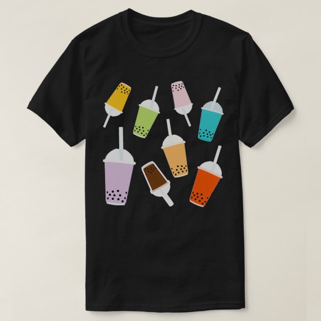 CAMISETA PADRÃO DE CHÁ DE BOLHA 7 (Frente do Design)