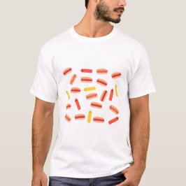 Camiseta Padrão de CHURRASCO de Comida Rápida do Cachorro Q