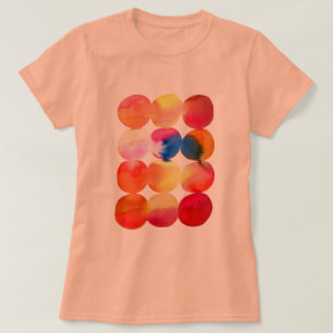 Camiseta Padrão de círculo de aquarela abstrato art cor que