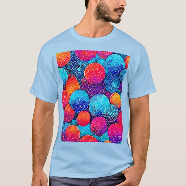 Camiseta Padrão de Círculo Vibrante (Frente)