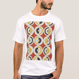 Camiseta Padrão de Círculos Coloridos Geométricos Sem Costu