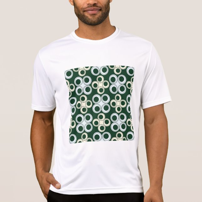 Camiseta Padrão de Círculos Geométricos Retrô (Frente)