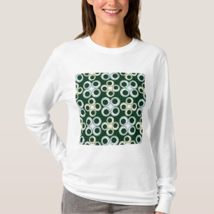 Camiseta Padrão de Círculos Geométricos Retrô