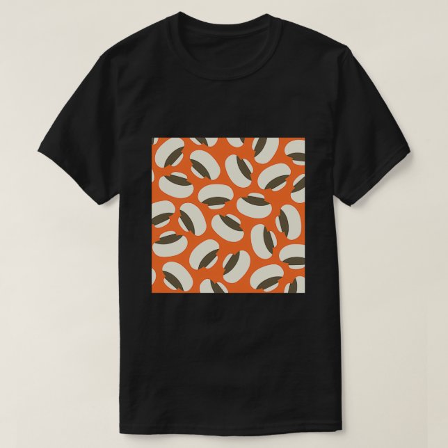 Camiseta Padrão de cogumelos com botão médio (Frente do Design)