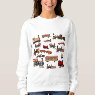 Camiseta Padrão de Comboios Coloridos em Comboios de Brinqu
