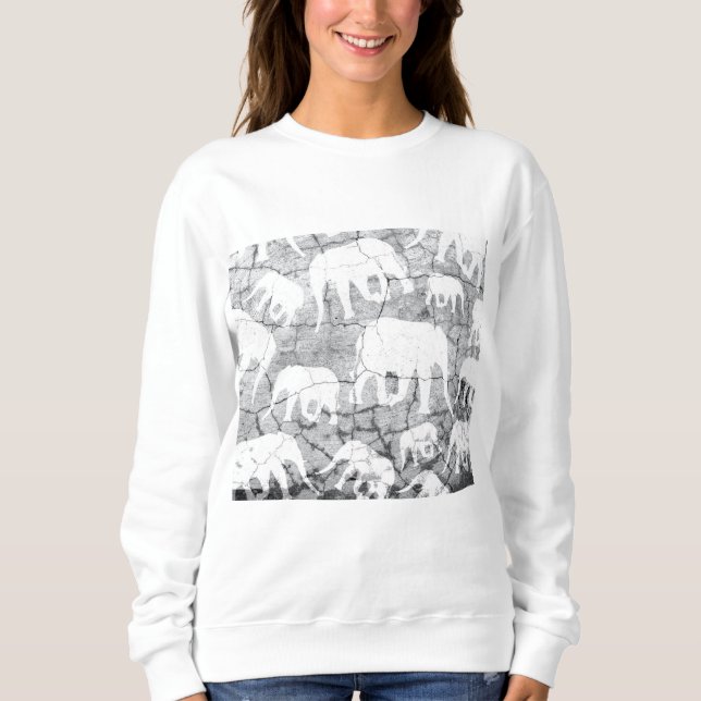 Camiseta Padrão de Concreto de Elefante (Frente)