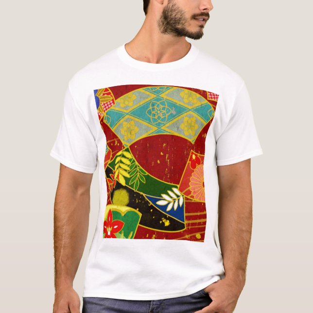 Camiseta Padrão de cor abstrato 4 (Frente)