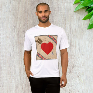 Camiseta Padrão de Coração Cupido com Namorados Românticos