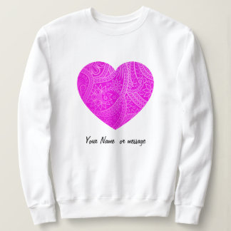 Camiseta Padrão de Coração Magenta de Vibrante Estético Per