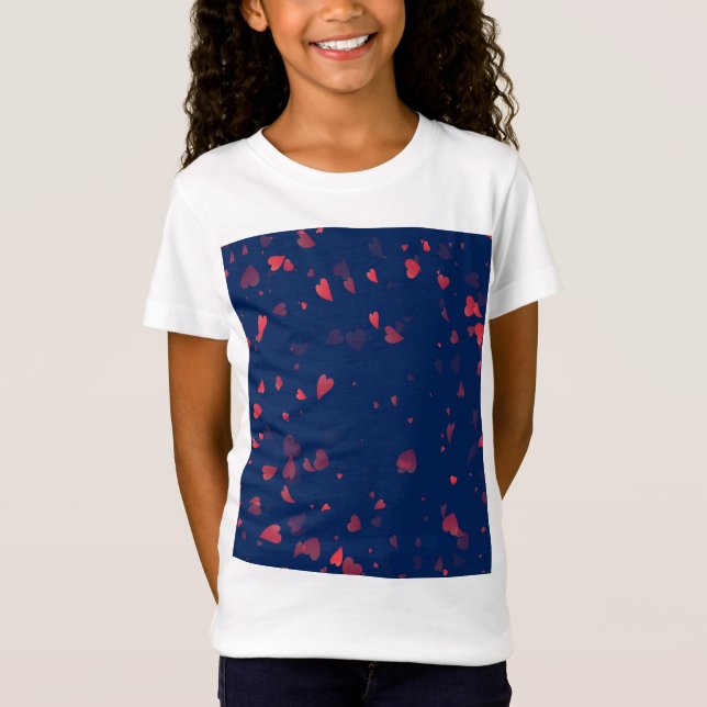 Camiseta Padrão de Corações 40 (Frente)