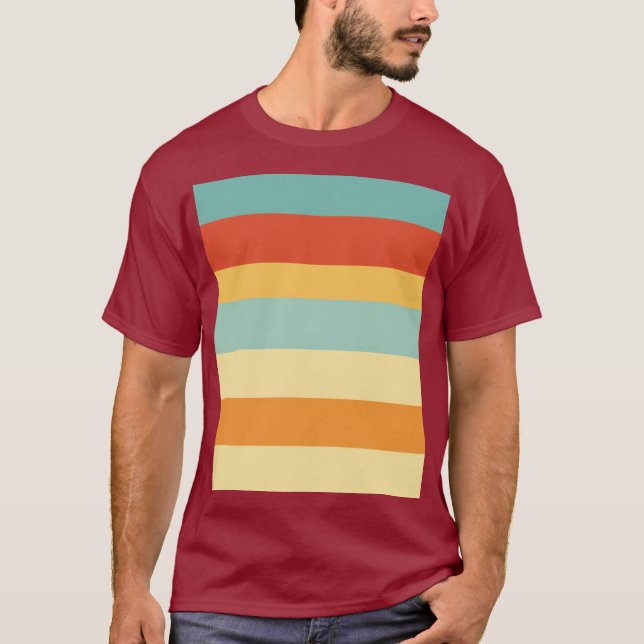 Camiseta Padrão de cores com striping retroativo (Frente)