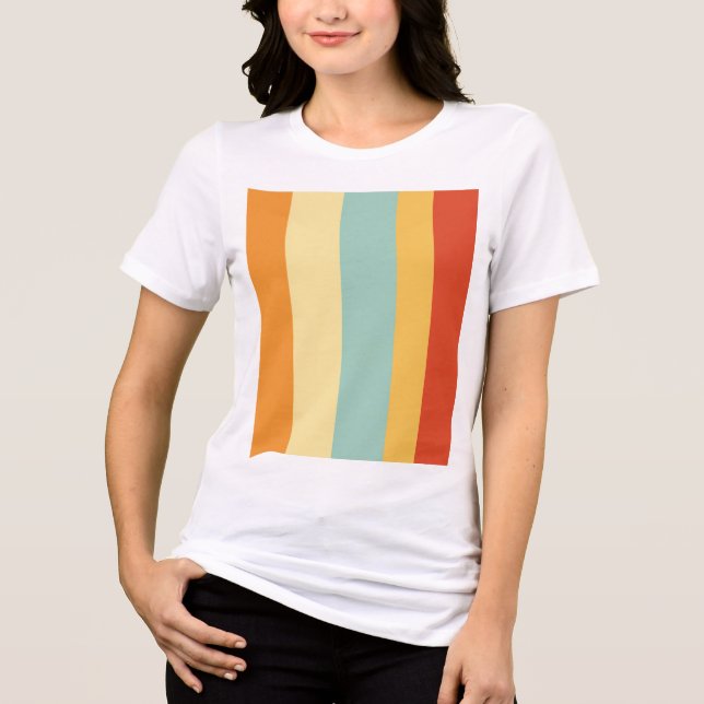 Camiseta Padrão de cores com striping retroativo (Frente)