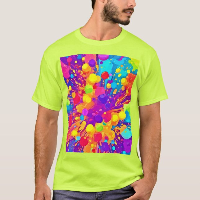 Camiseta Padrão de cores vibrante (Frente)
