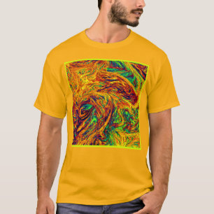 Camiseta Padrão de Cores Vibrante Expressivo