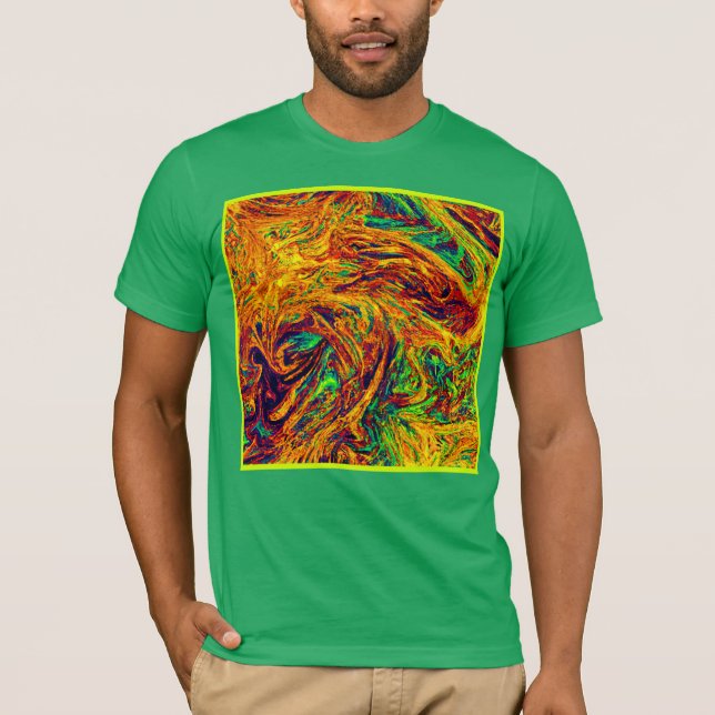 Camiseta Padrão de Cores Vibrante Expressivo (Frente)