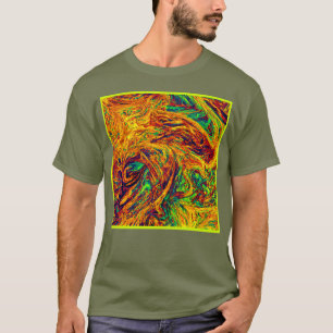 Camiseta Padrão de Cores Vibrante Expressivo