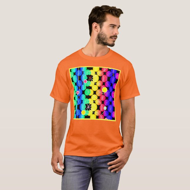 Camiseta Padrão de Cores Vibrantes (Frente Completa)