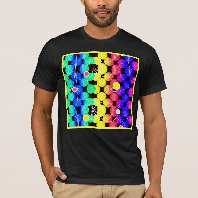 Camiseta Padrão de Cores Vibrantes (Frente)