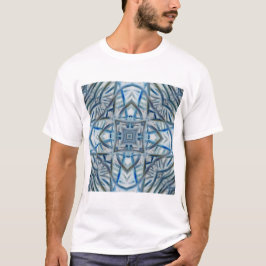 Camiseta Padrão de Cristal Azul de inverno