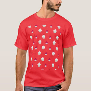 Camiseta Padrão de Cupcake Cute