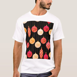 Camiseta Padrão de decoração de Natal Festivo