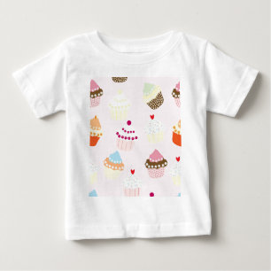 Camiseta Padrão de deserto de bolos de Cupcake