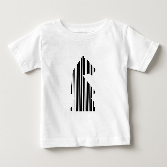 Camiseta Padrão de Design de Peça de Xadrez Código de Barra (Frente)