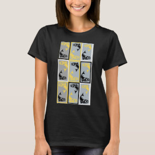 Camiseta padrão de design de peixe preto e amarelo