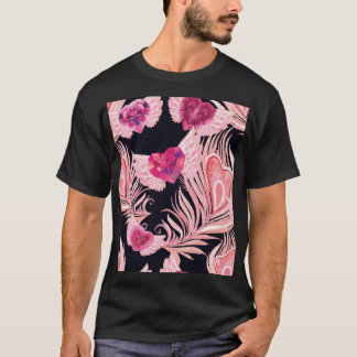 Camiseta Padrão de Dia de os namorados de Aquarela Suave e