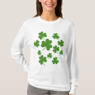 Camiseta Padrão de Dia de São Patrício Shamrock Clover