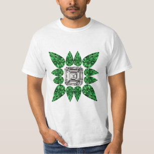 Camiseta Padrão de Diamante em forma de pera verde