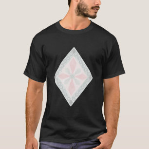 Camiseta Padrão de diamante pastel verde e rosa