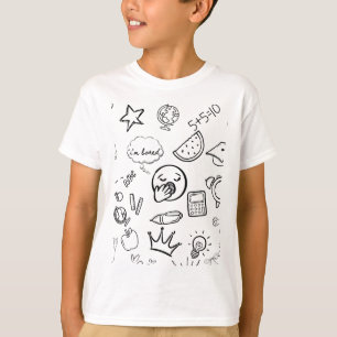 Camiseta Padrão de Dodle Desenhado pela Mão Quirky