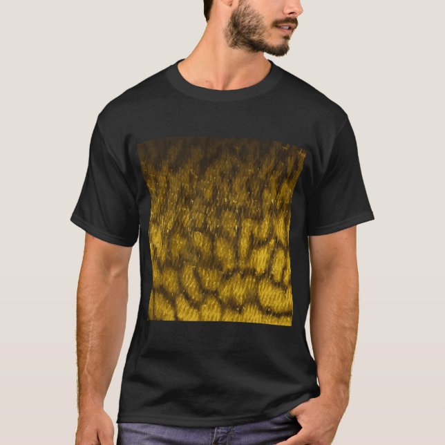 Camiseta Padrão de Escamas de Peixe Peixe-Cadeia (Natural) (Frente)