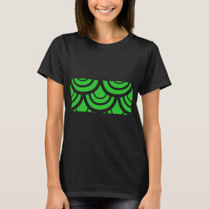 Camiseta Padrão de Escamas de Peixe - Verde Lima