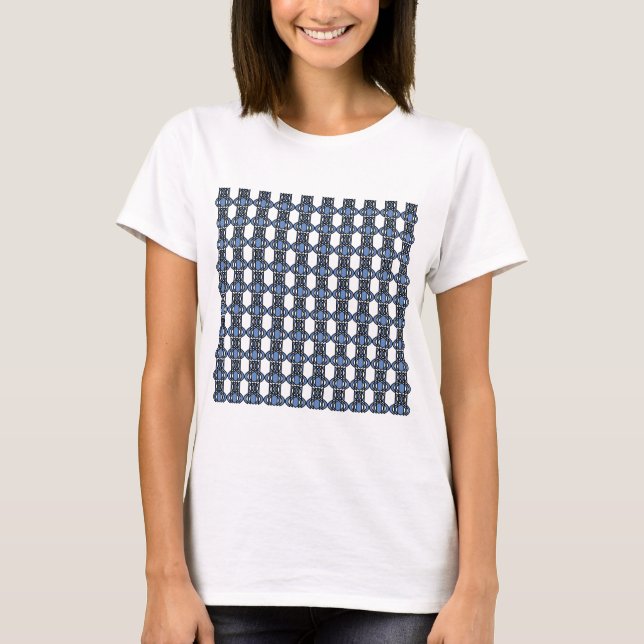 Camiseta Padrão de escaravelho Abstrato Azul do Mod Retro (Frente)