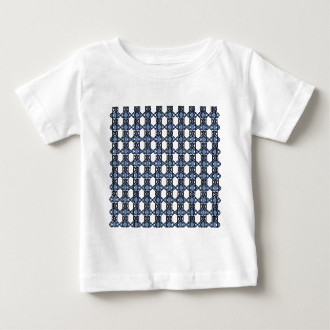 Camiseta Padrão de escaravelho Abstrato Azul do Mod Retro (Frente)