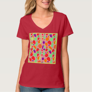 Camiseta Padrão de Espectro Colorido e Frutífero
