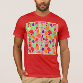 Camiseta Padrão de Espectro Colorido e Frutífero