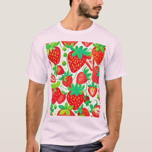 Camiseta Padrão de espiral de morango