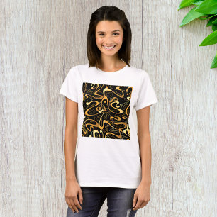 Camiseta Padrão de espiral do Abstrato do ouro