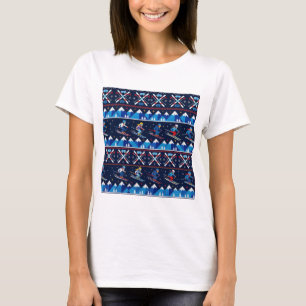 Camiseta Padrão de Esqui de Natal Feio de Férias