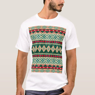 Camiseta Padrão de Estilo Geométrico Africano abstrato