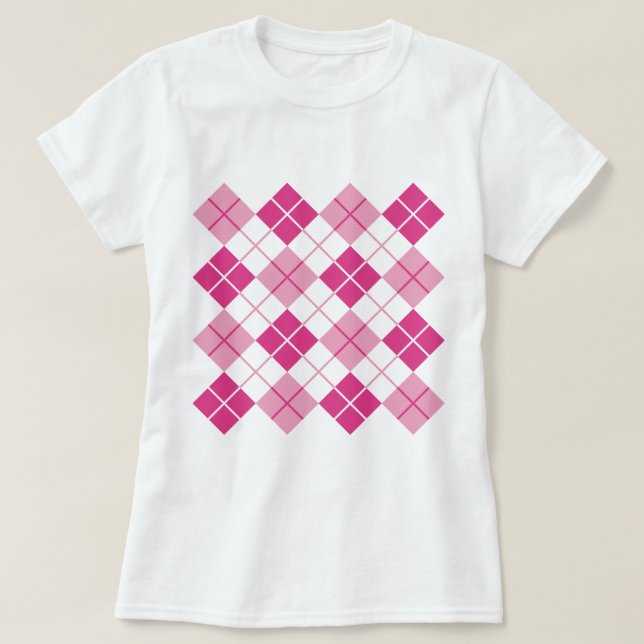 Camiseta Padrão de Estilo Rosa (Frente do Design)